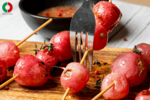 Radish BBQ skewers